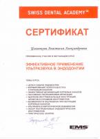 Сертификат врача Шамарина А.А.
