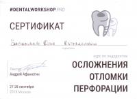 Сертификат врача Бичиашвили О.А.