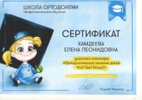 Сертификат врача Хамдеева Е.Л.