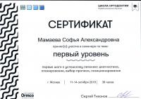 Сертификат врача Мамаева С.А.