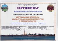Сертификат врача Березовский Д.Е.