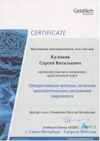 Сертификат врача Куликов С.В.