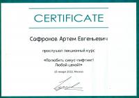 Сертификат врача Сафронов А.Е.
