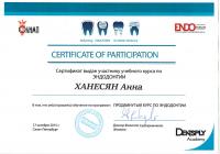 Сертификат врача Ханесян А.Л.