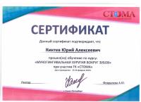 Сертификат врача Киктев Ю.А.