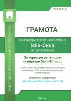 Сертификат отделения Светлановский 60