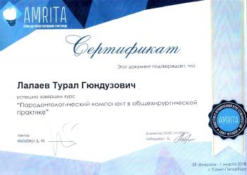 Сертификат врача Лалаев Т.Г.